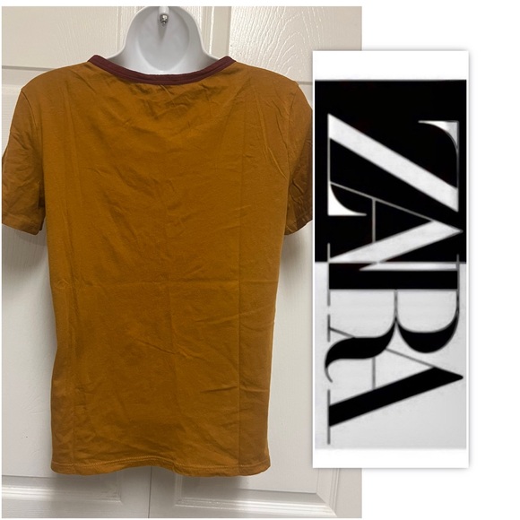 Zara Mustard Brown “I’m A Myth” Cotton T Shirt - Picture 2 of 12